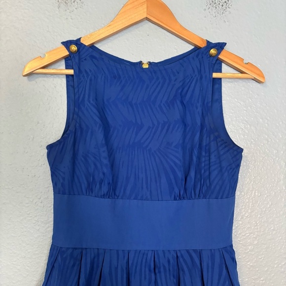 Armani Exchange Cobalt Blue Sleeveless Mini A Line Dress Sz 2‎ Party Cocktail - Picture 4 of 11